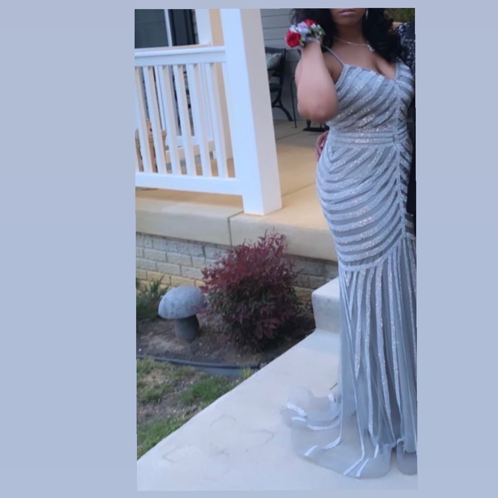 SILVER PROM DRESS